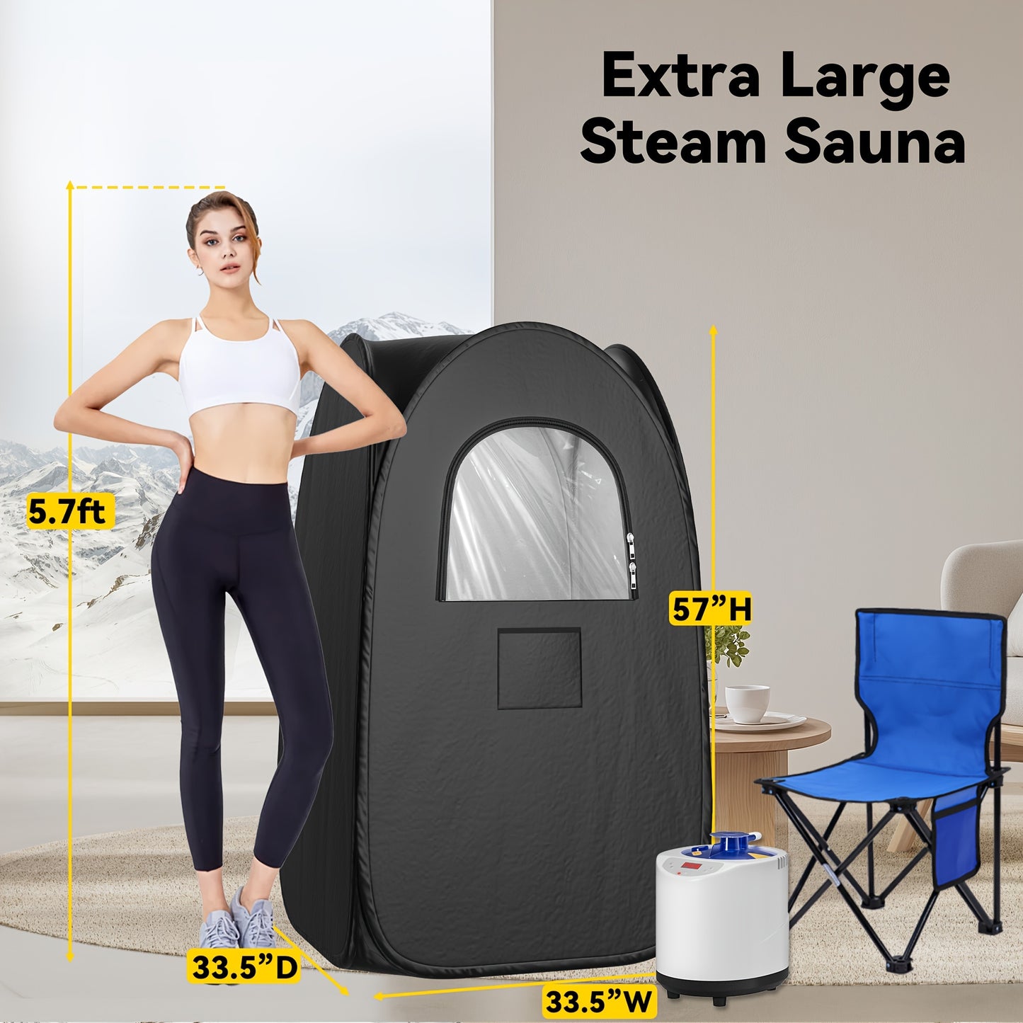 Thickened Foldable Portable Steam Sauna with Remote Control